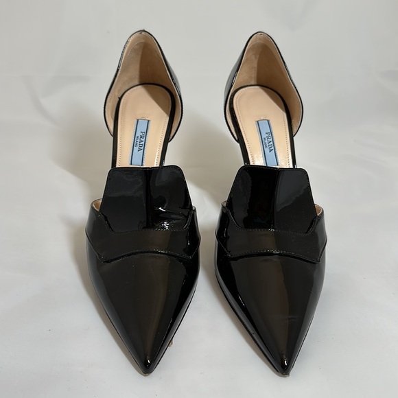 Prada Black Patent Leather Point Toe Heel Size 39 - Picture 2 of 8